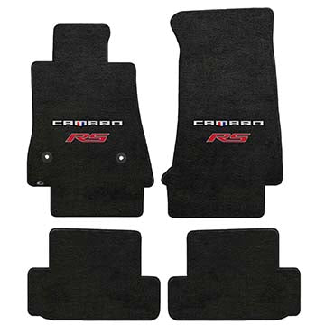 2016-2017 Chevy Camaro "Camaro Logo + RS Logo" Velourtex Front and Back Seat Floor Mats (Ebony) by Lloyd Mats