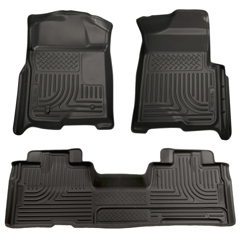 Husky WeatherBeater FRONT + BACK SEAT Floor Liners 2009-2014 Ford F-150 (Super Cab ONLY)