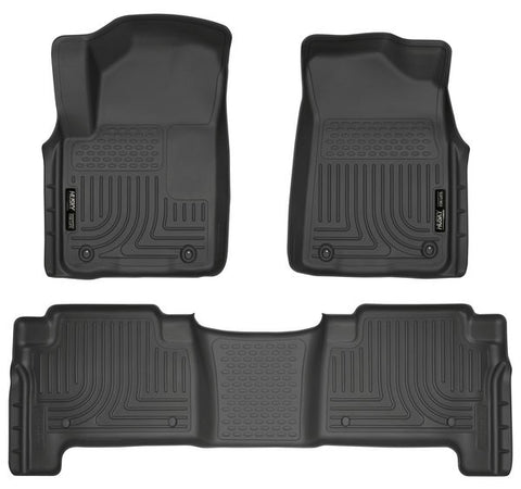 Husky WeatherBeater FRONT + BACK SEAT Floor Liners 2015-2017 Infiniti QX80, 2017 Nissan Armada, 2010-2015 Nissan Patrol