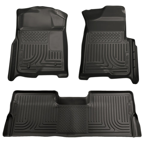 Husky WeatherBeater FRONT + BACK SEAT Floor Liners 2009-2015 Honda Pilot