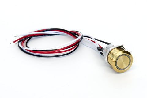 Plasmaglow Brass Activator Premium Lighted Switch (Marine Grade / Waterproof) (Push On/Off)