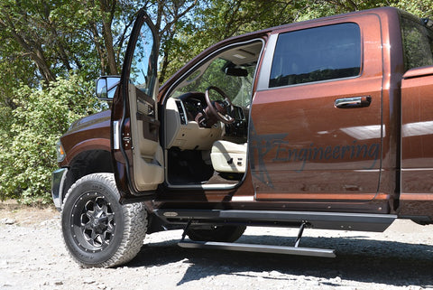 2009-2016 Dodge Ram (Crew Cab Models) Step-Sliders - Rock Sliders w/ Electric Step by Rock Slide Engineering