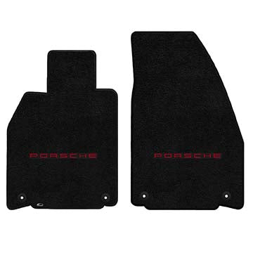 2012-2017 Porsche 911 Coupe (991) "Porsche Logo" Ultimat FRONT Seat Floor Mats (Black) by Lloyd Mats