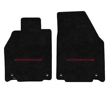 2013-2016 Porsche Boxter (981) "Porsche Logo" Ultimat FRONT Seat Floor Mats (Black) by Lloyd Mats
