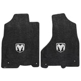 2012.5-2015 Dodge Ram 1500 (Crew Cab) "Silver RAM Logo" Ultimats FRONT Seat Floor Mats (Dark Slate) by Lloyd Mats