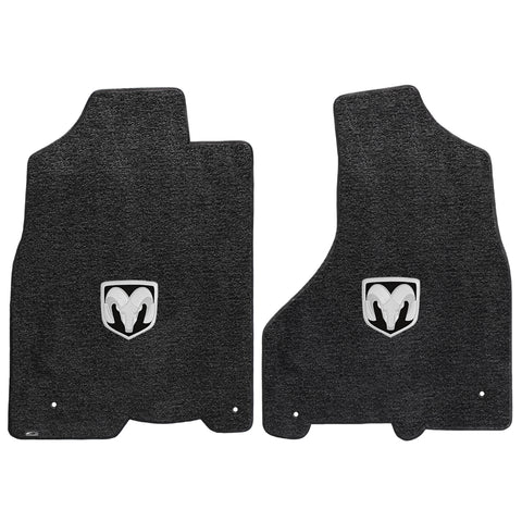 2012.5-2015 Dodge Ram 1500 (Crew Cab) "Silver RAM Logo" Ultimats FRONT Seat Floor Mats (Dark Slate) by Lloyd Mats