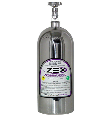 Zex Polished 10lb Nitrous Bottle with Valve