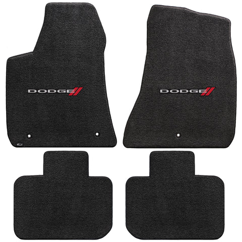 2011-2015 Dodge Charger (2WD Only) "Dodge Logo" Ultimat Front and Back Seat Floor Mats (Ebony) by Lloyd Mats