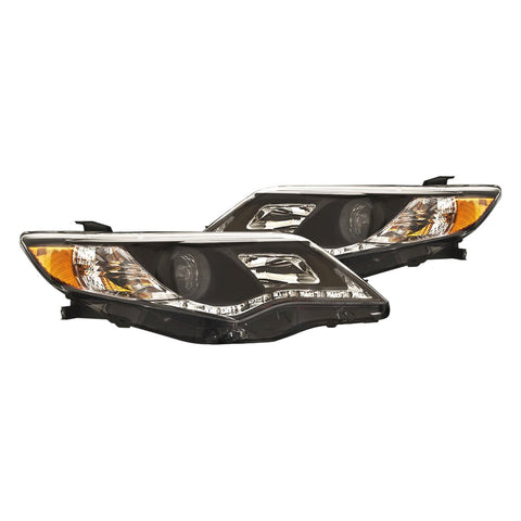 2012-2014 Toyota Camry IPCW Black Projector Headlights (Pair) w/ DRL