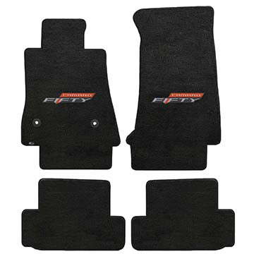 2017 Chevy Camaro "50th Anniversary Logo" Velourtex Front and Back Seat Floor Mats (Ebony) by Lloyd Mats