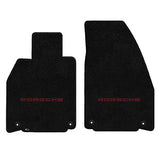 2012-2017 Porsche 911 Cabriolet (991) "Porsche Logo" Ultimat FRONT Seat Floor Mats (Black) by Lloyd Mats