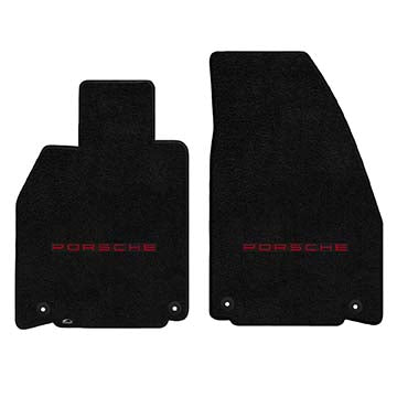 2012-2017 Porsche 911 Cabriolet (991) "Porsche Logo" Ultimat FRONT Seat Floor Mats (Black) by Lloyd Mats