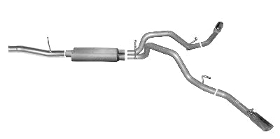 2010-2013 Chevy Silverado GMC Sierra 4.8 5.3 1500 Regular Cab 6 1/2' Bed Gibson Performance Extreme DUAL Cat-Back Exhaust (Stainless)