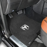 2012.5-2015 Dodge Ram 1500 (Crew Cab) "Silver RAM Logo" Velourtex FRONT Seat Floor Mats (Dark Slate) by Lloyd Mats