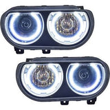 2008-2014 Dodge Challenger (Models w/ OEM Projector Headlights Only) Oracle Halo Headlights (Complete Assemblies) BLACK