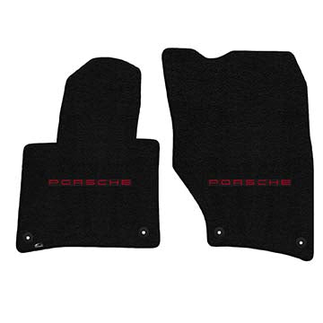 2016-2017 Porsche Cayenne "Porsche Logo" Ultimat FRONT Seat Floor Mats (Black) by Lloyd Mats