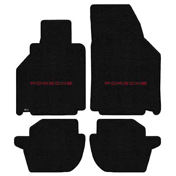 2001-2005 Porsche 911 Carrera (996) "Porsche Logo" Ultimat Front and Back Seat Floor Mats (Black) by Lloyd Mats