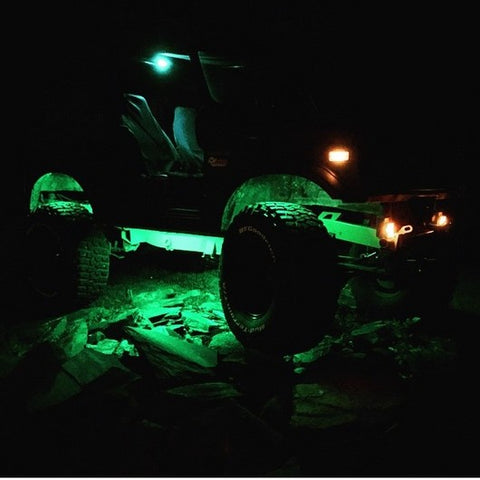 LED Rock Light Kit (Under Body / Wheel Well Mounted) 4Pcs GREEN by Recon