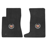 2011-2015 Cadillac CTS AWD Coupe "Cadillac Logo" Velourtex FRONT Seat Floor Mats (Ebony) by Lloyd Mats