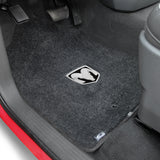 2009-2012.5 Dodge Ram 1500 (Standard Cab) "Silver RAM Logo" Ultimats FRONT Seat Floor Mats (Ebony) by Lloyd Mats